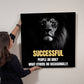 Lion Art Successful People Do Daily Positive Motivation Room Decor Square High Gloss Metal Art Print