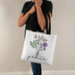 Today I Choose Peace Spring Wildflower Square Classic Tote Bag