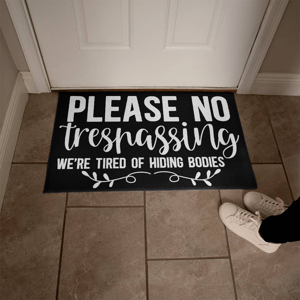 Please No Trespassing Indoor Outdoor Welcome Door Mat