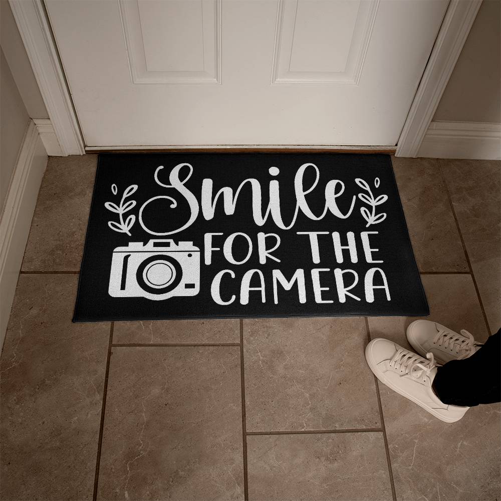 Smile For The Camera Indoor Outdoor Welcome Door Mat
