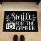 Smile For The Camera Indoor Outdoor Welcome Door Mat