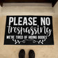Please No Trespassing Indoor Outdoor Welcome Door Mat