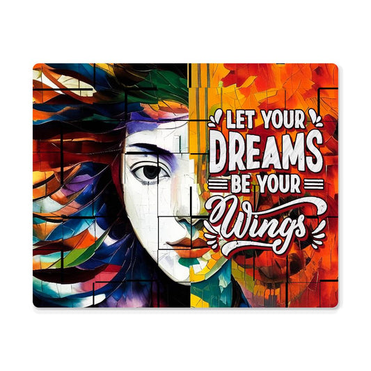 Ley Your Dreams be Your Wings  Quote Positive Motivation Room Decor Horizontal High Gloss Metal Art Print