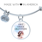 Grit, Grace, Gratitude, Positive Affirmation Engravable Charm Bangle