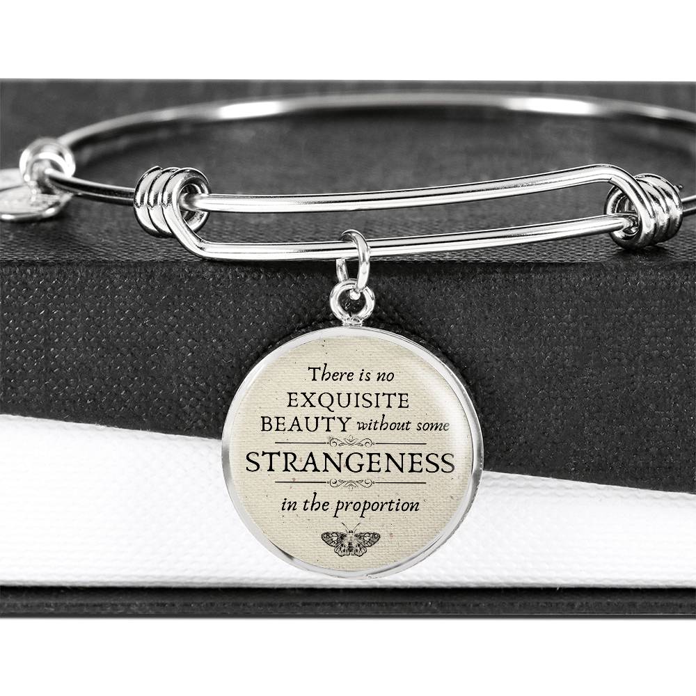 There is no Exquisite Beauty, Francis Bacon Quote, Engravable Charm Bangle