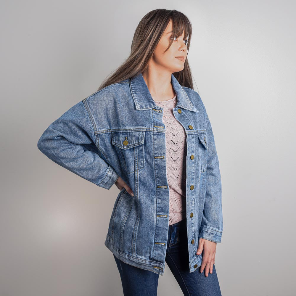 Proud Ally Rainbow LGBTQ Gay Pride Oversized Women Denim Jacket Missame