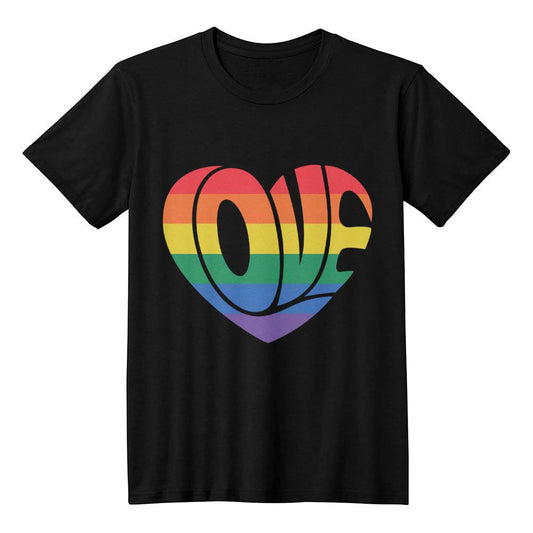 Retro Rainbow Love Heart LGBTQ Gay Pride Unisex T Shirt
