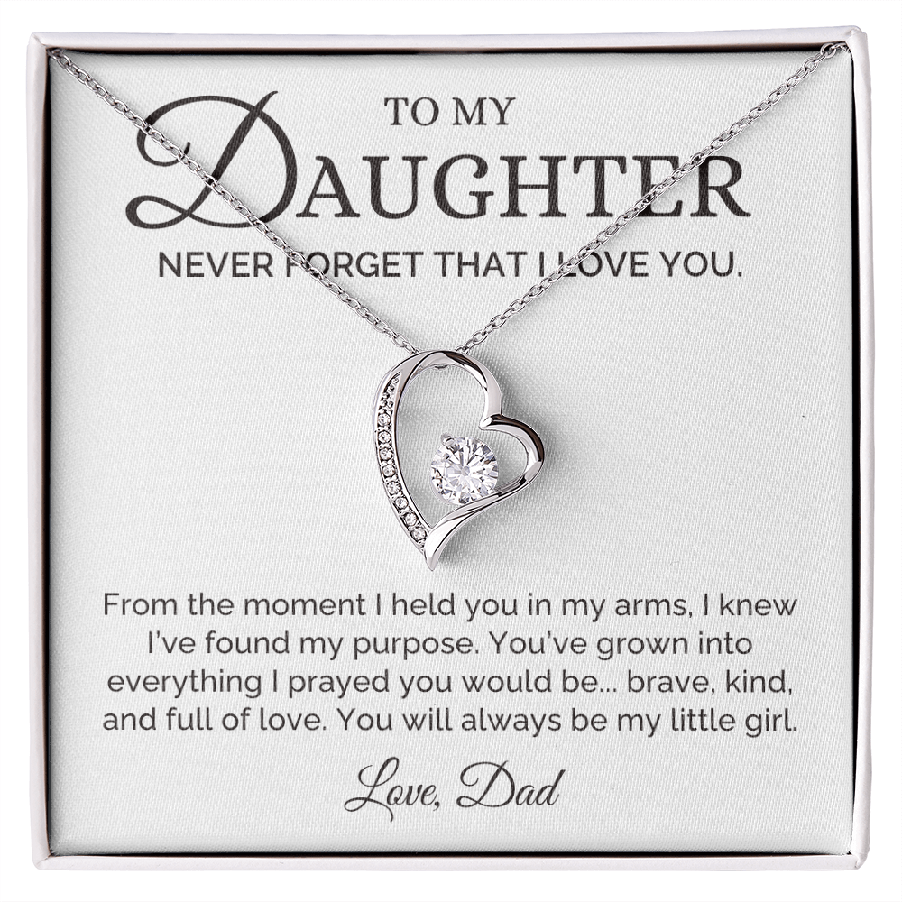Brave, Kind, Full of Love, Dad to Daughter Gift, Forever Love Necklace
