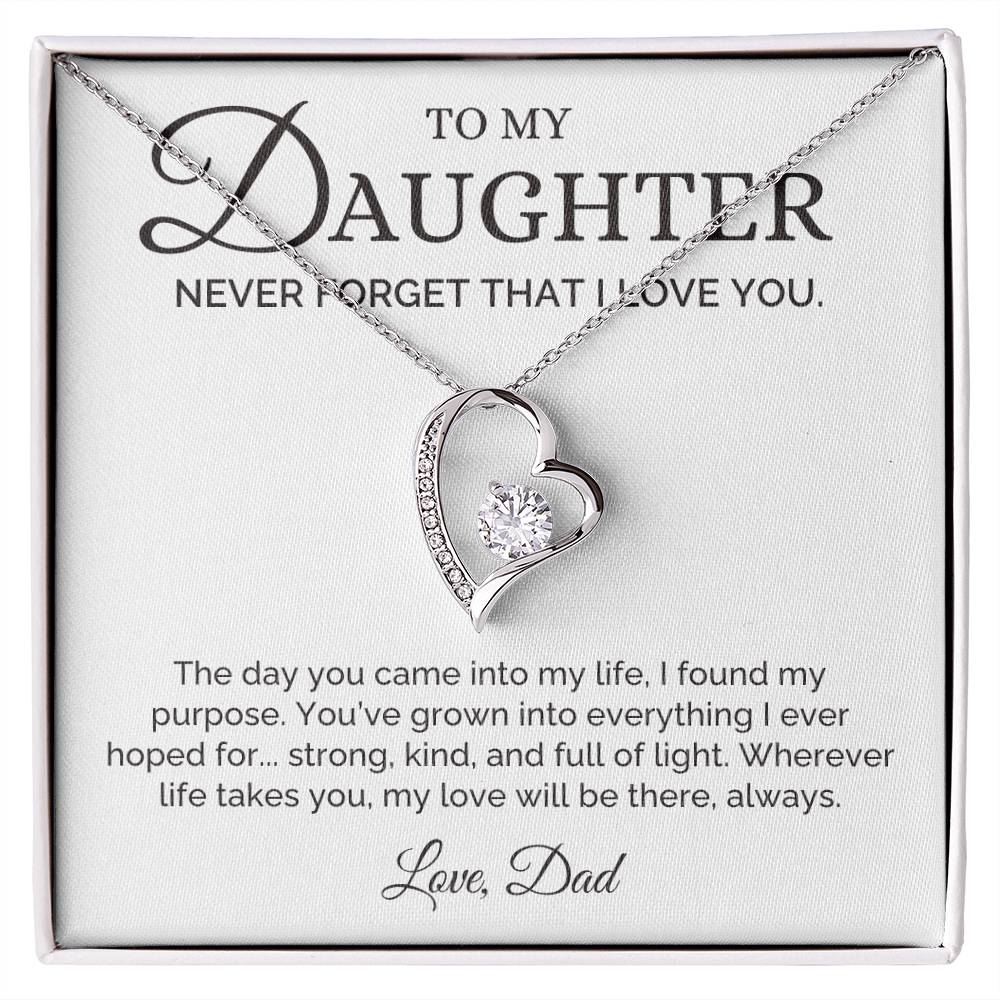 Strong, Kind, Full of Light, Dad to Daughter Gift, Forever Love Necklace