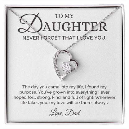 Strong, Kind, Full of Light, Dad to Daughter Gift, Forever Love Necklace