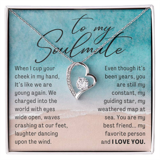 It's Like We Are Young Again, To My Soulmate Beach Theme Forever Love Pendant Necklace