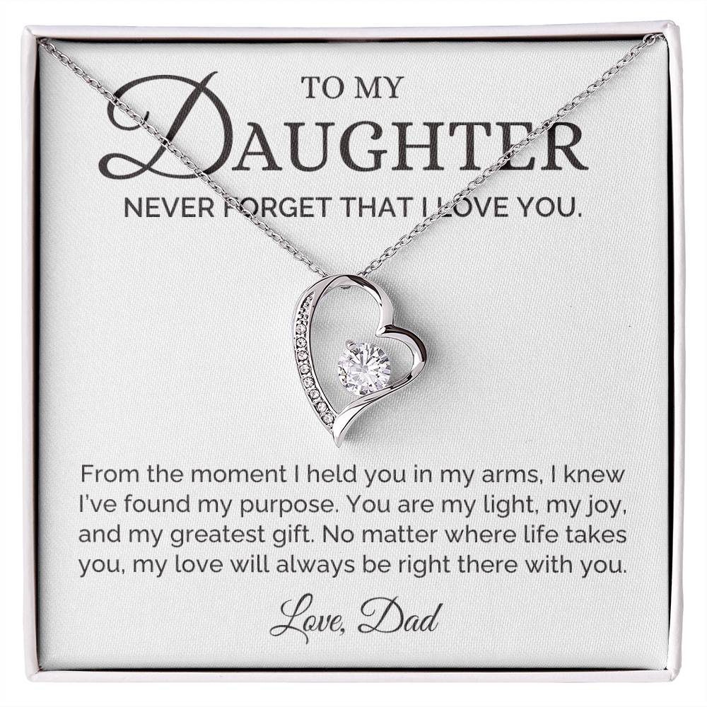 My Light and Joy, Dad to Daughter Gift, Forever Love Necklace