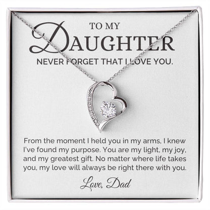 My Light and Joy, Dad to Daughter Gift, Forever Love Necklace