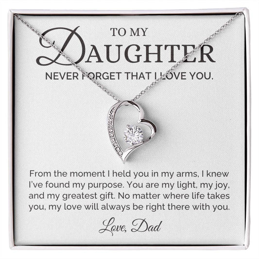 My Light and Joy, Dad to Daughter Gift, Forever Love Necklace