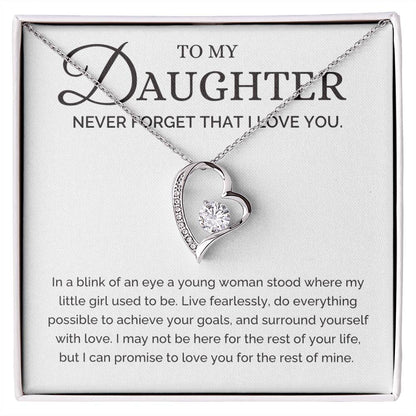 Never Forget That I Love You, Dad or Mom to Daughter Gift, Forever Love Necklace