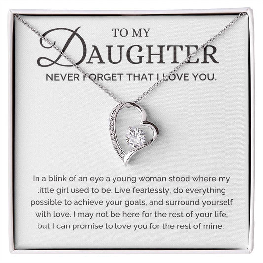 Never Forget That I Love You, Dad or Mom to Daughter Gift, Forever Love Necklace