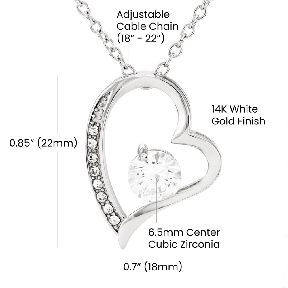 Memorial Gift Forever Love Heart Pendant Necklace, When You Miss Me Poem with Custom Signature