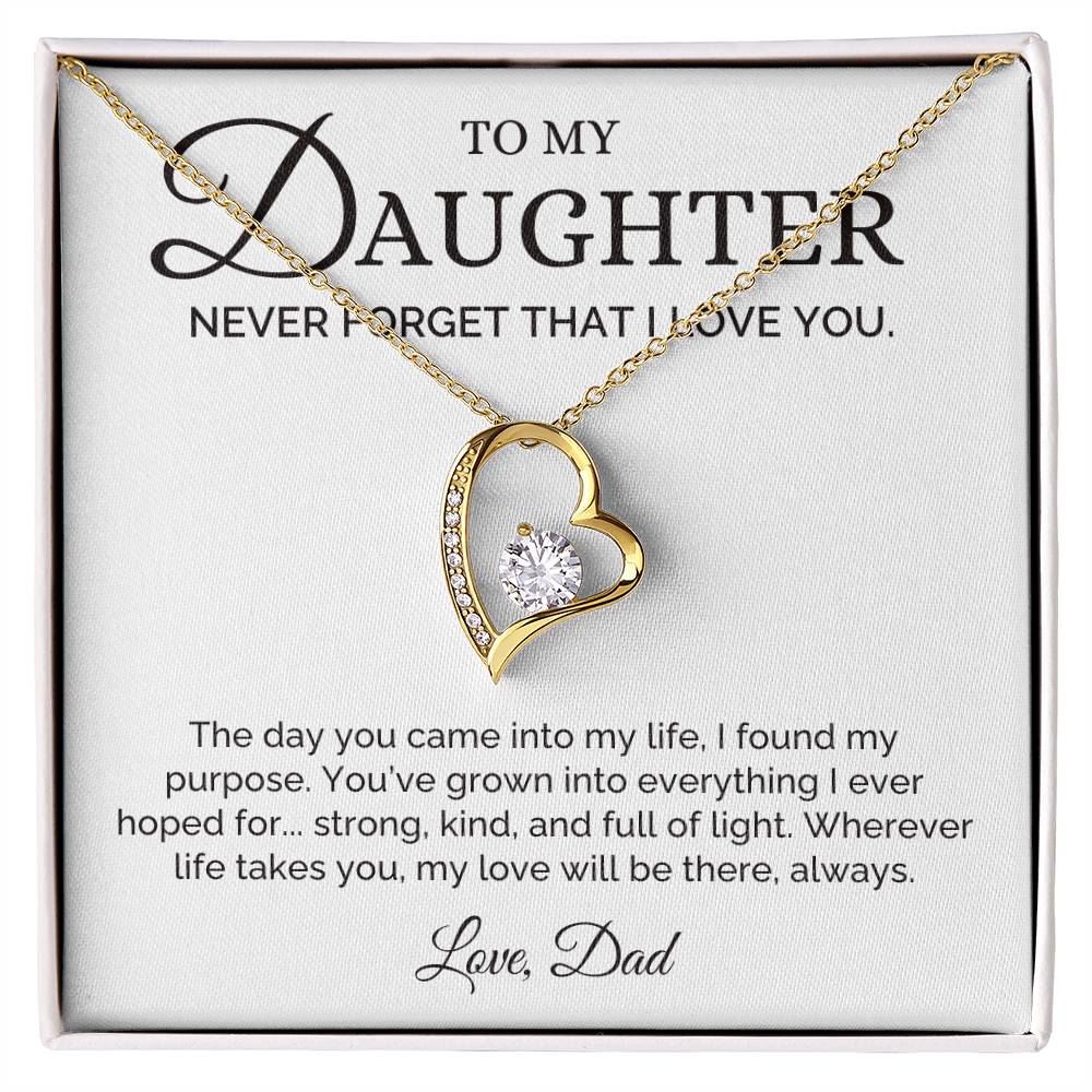 Strong, Kind, Full of Light, Dad to Daughter Gift, Forever Love Necklace