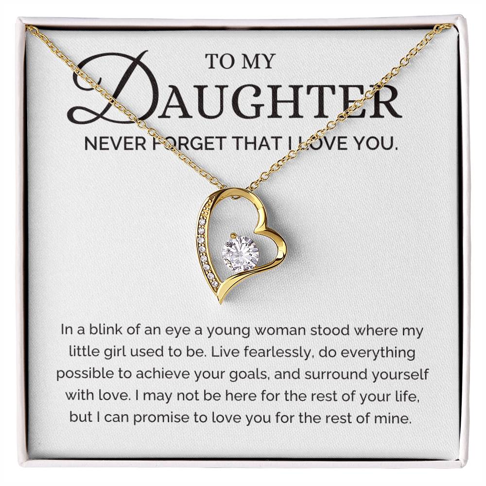 Never Forget That I Love You, Dad or Mom to Daughter Gift, Forever Love Necklace