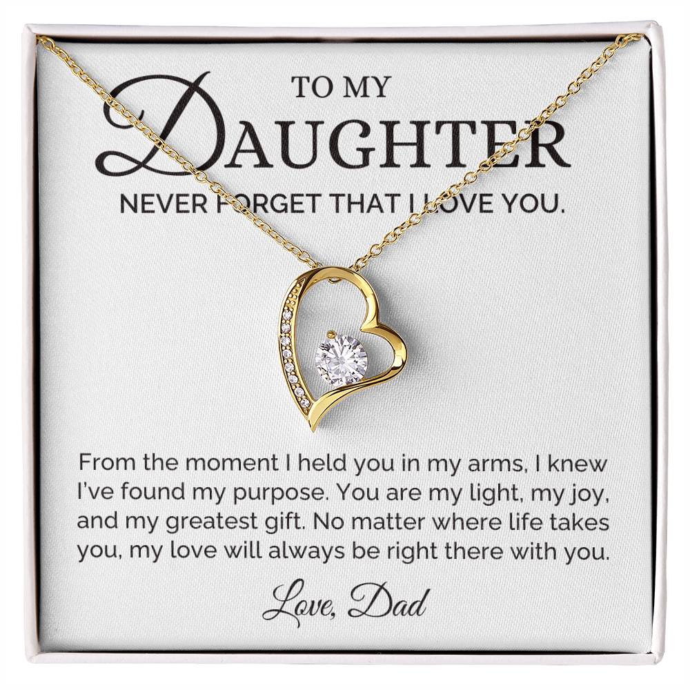 My Light and Joy, Dad to Daughter Gift, Forever Love Necklace