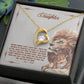 To My Daughter Gift From Dad, This Old Lion Will Always Have Your Back, Forever Love Heart Pendant Necklace