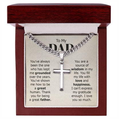 To My Dad Gift, You've Always Been The One, Cuban Chain Cross Necklace