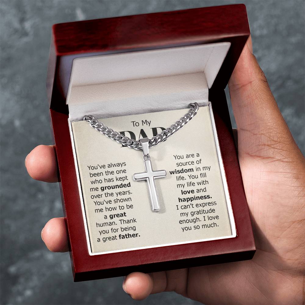 To My Dad Gift, You've Always Been The One, Cuban Chain Cross Necklace