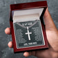 To My Man Gift, I Love You with Every Ounce, Cuban Chain Cross Necklace