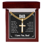 Gift For Dad, You Are a Man Like No Other, Cuban Chain Cross Necklace