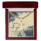 I Am With You, Genesis 28:15, Men Cuban Chain Cross Necklace