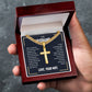 To My Husband Gift, When We Get to the End, Cuban Chain Cross Necklace