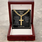 To my Bonus Dad Gift, Men Cuban Chain Cross Necklace