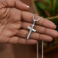To my Amazing Daughter, Guided by God's Plan, Cross Necklace with Snake Chain