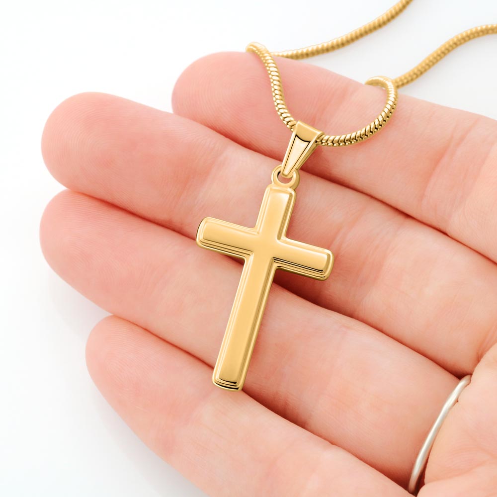 To my Amazing Daughter, Guided by God's Plan, Cross Necklace with Snake Chain