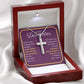 Gift For Daughter, Confirmation or Baptism Strength and Wisdom Stainless Steel Cross Necklace