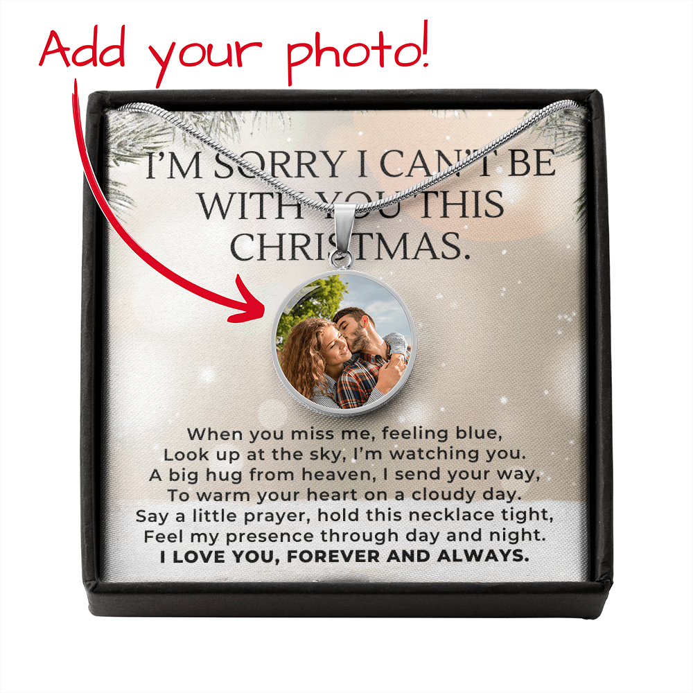 Heaven Sent You a Hug This Christmas, Custom Photo Necklace