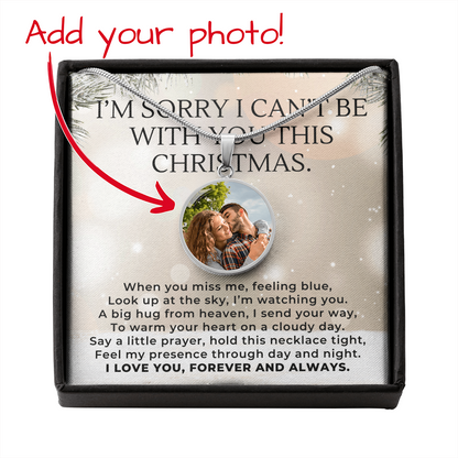 Heaven Sent You a Hug This Christmas, Custom Photo Necklace