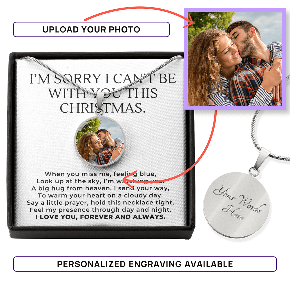 Heaven Sent A Hug This Christmas Custom Photo Necklace