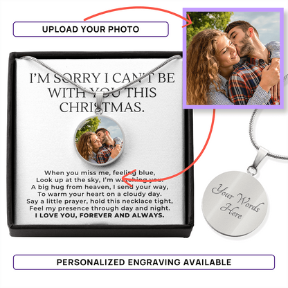 Heaven Sent A Hug This Christmas Custom Photo Necklace