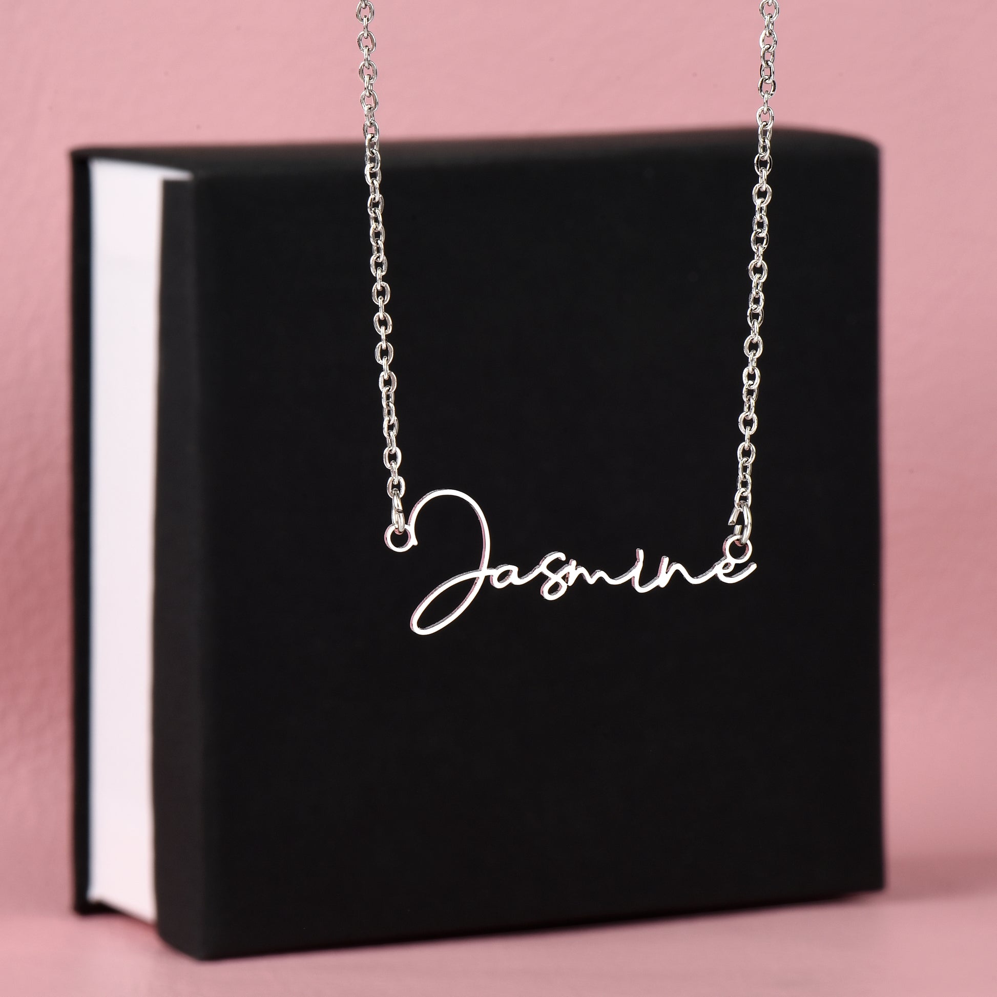 Elegant Script Custom Personalized Signature Style Name Necklace