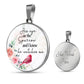 His Eye on the Sparrow and I Know He Watches Me Christian Round Pendant Necklace (Optional Engraving)