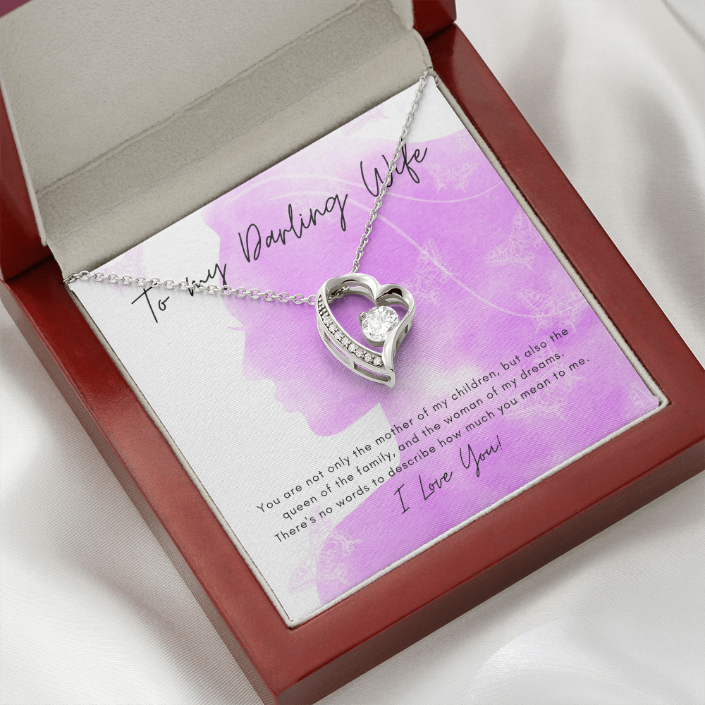 Now and Forever Love Open Heart Necklace for your Darling Wife