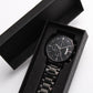 You and I Until the End of Time Infinity Love Engraved Design Black Chronograph Watch For Men