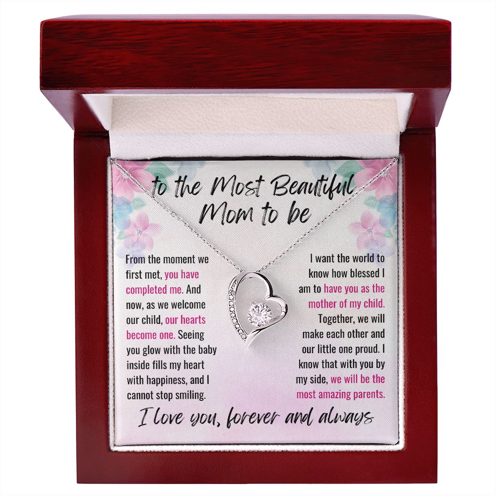 To My Pregnant Wife from Husband or Pregnant Girlfriend from Boyfriend Forever Love Necklace Gift For Future Mom