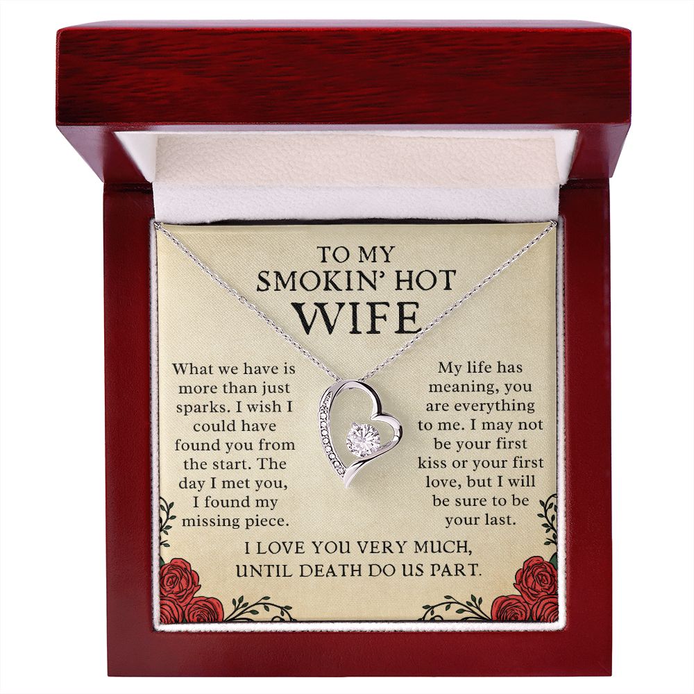 To My Smokin Hot Wife Gift Till Death Do Us Part Forever Love Necklace