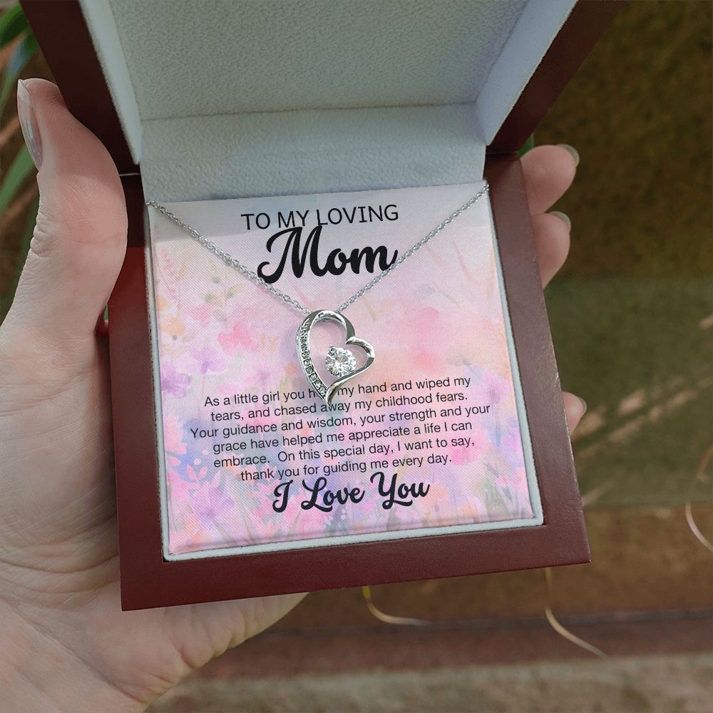 To My Mom Gift Thank You For Guiding Me Forever Love Necklace from Daughter or Son