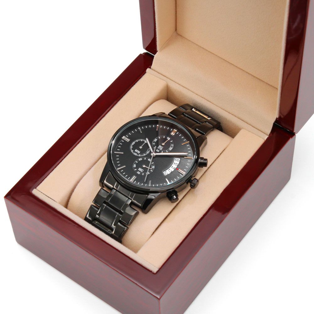 Counting Down the Seconds For Groom to Be Fiancé Gift Engraved Chronograph Watch