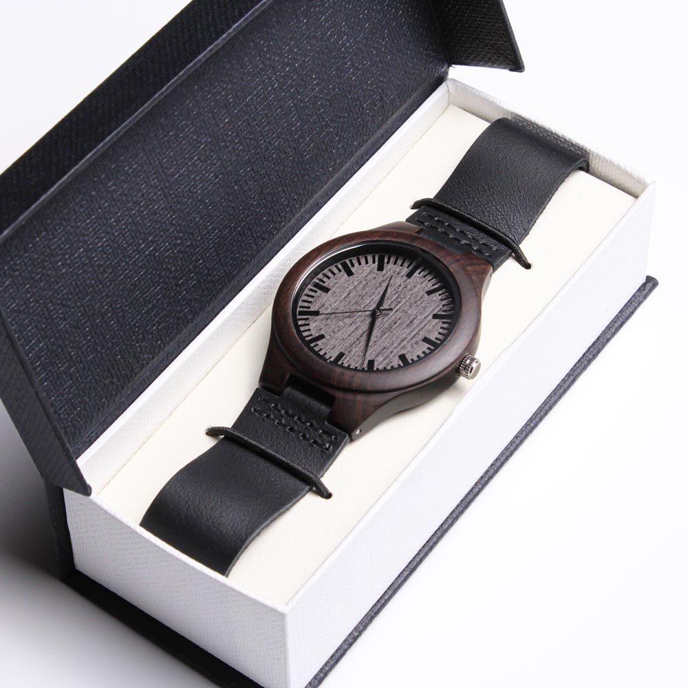 Counting Down the Seconds Until "I Do" I Love You Engraved Wooden Watch in gift box