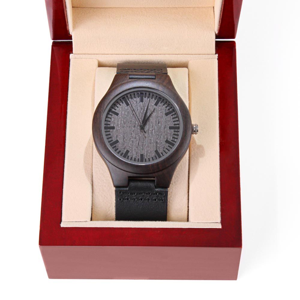 Counting Down the Seconds Until "I Do" I Love You Engraved Wooden Watch in luxury gift box