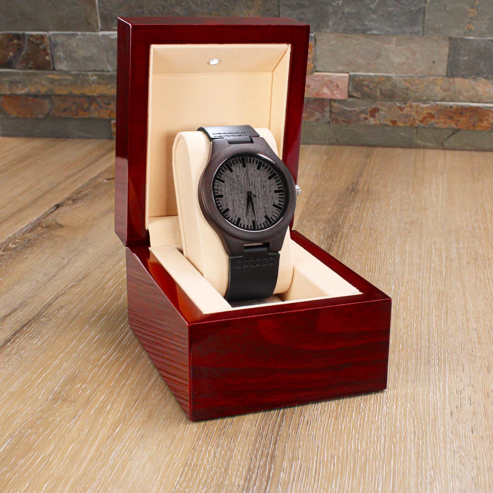 Biker Dad Like a Normal Dad Only Cooler Father's Day Engraved Wooden Watch